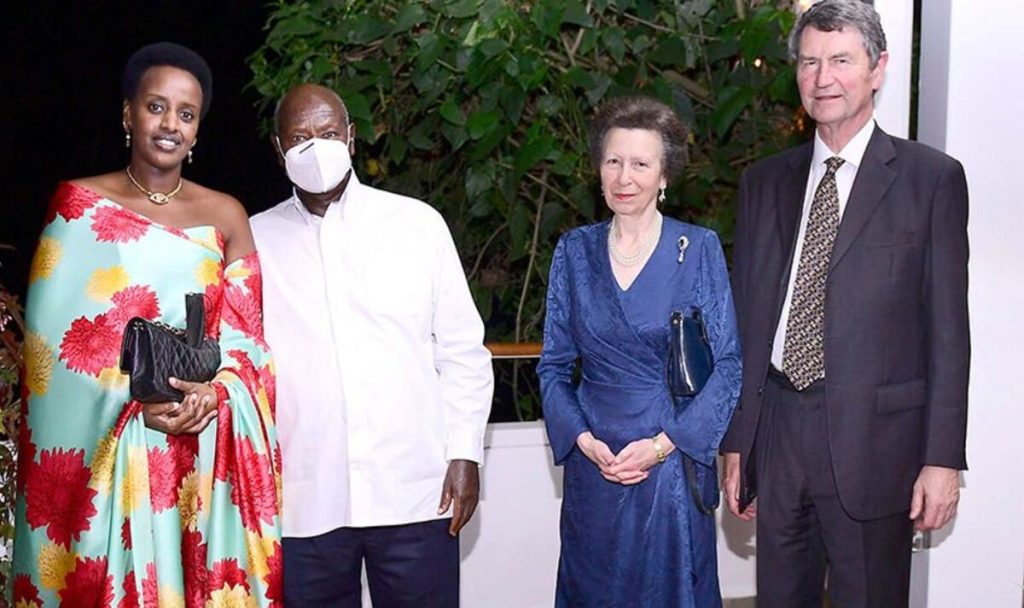Princess Anne, Sir Tim Lawrence, The president of Uganda and his daughter