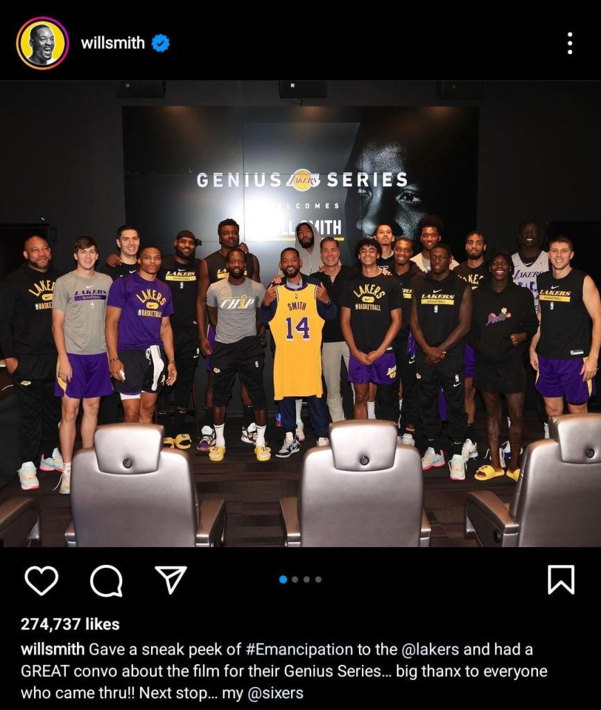 Will Smith and LA Lakers team