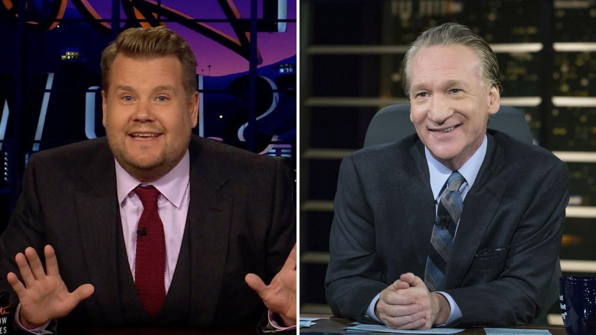 James Corden and Bill Maher