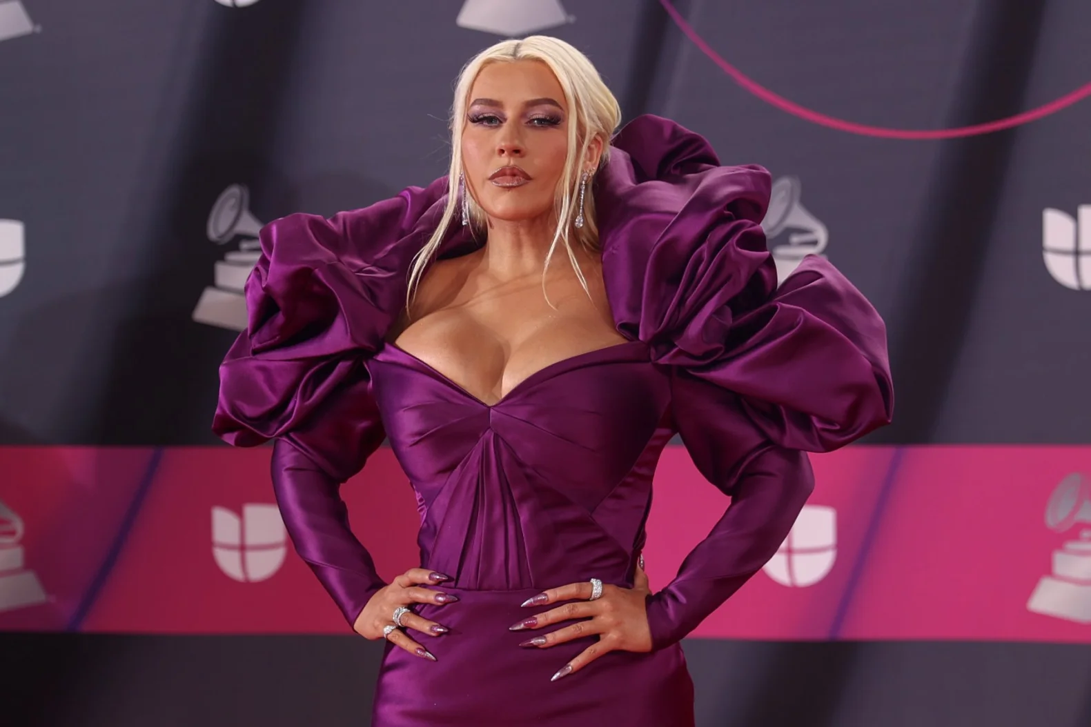 Christina Aguilera at the Red Carpet of 2022 Latin Grammys Award