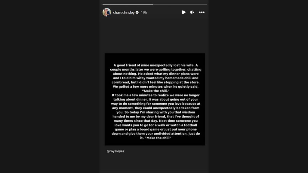 Chase Chrisley's Instagram story