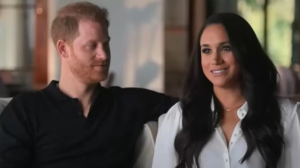 A still from Harry & Meghan trailer