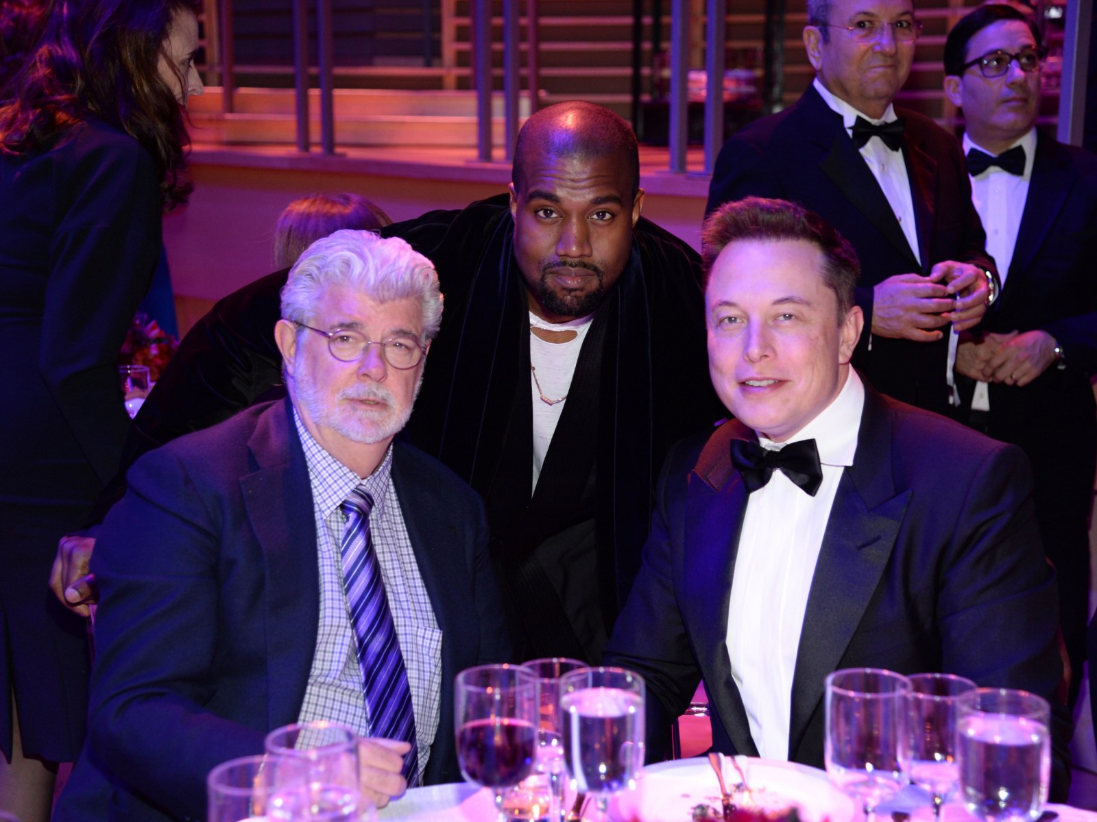Kanye West and Elon Musk during an event
