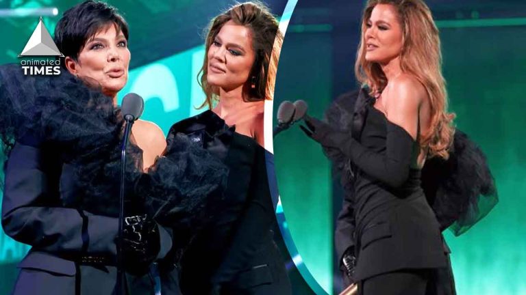 Kris Jenner and Khloe Kardashian onstage wardrobe malfunction