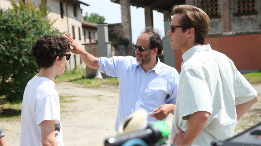 Luca Guadagnino on the set of Call Me By Your name
