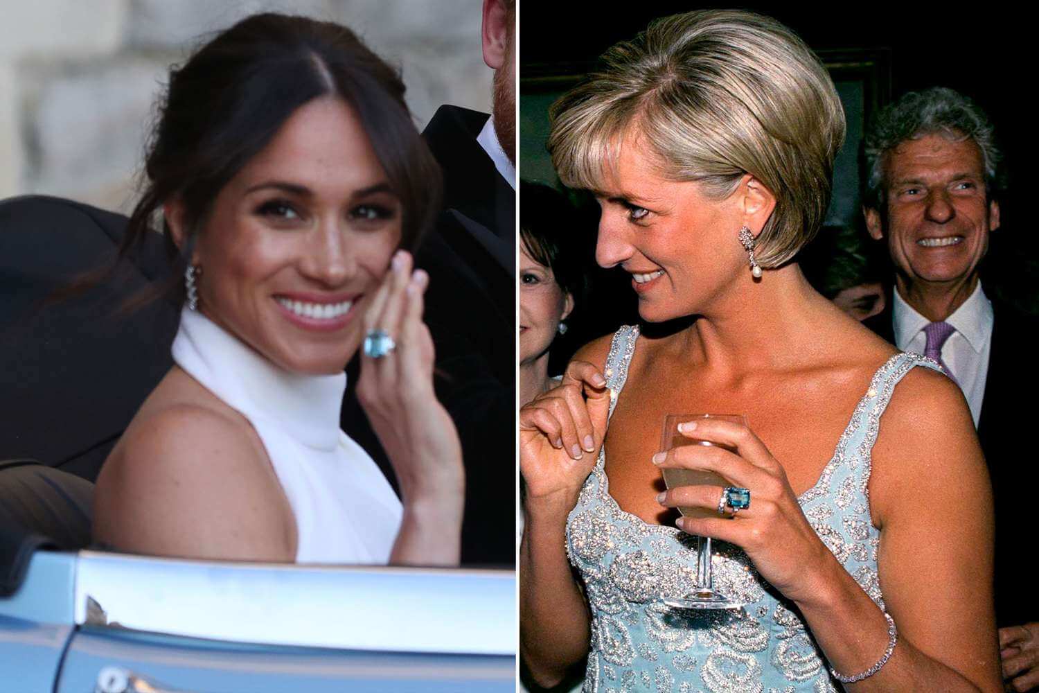 Meghan Markle wearing Princess Diana's ring