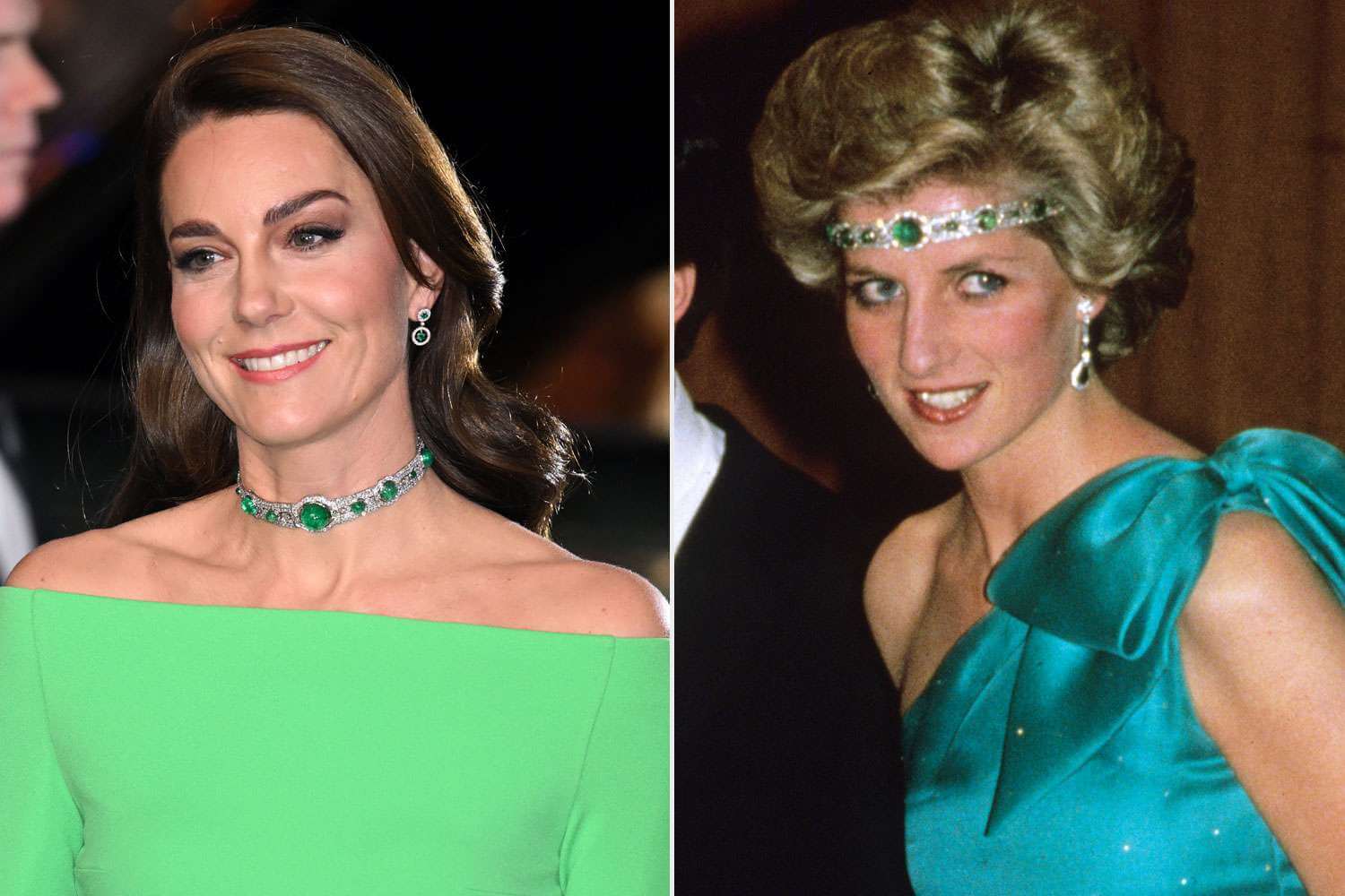Kate Middleton wearing Princess Diana's Emerald choker