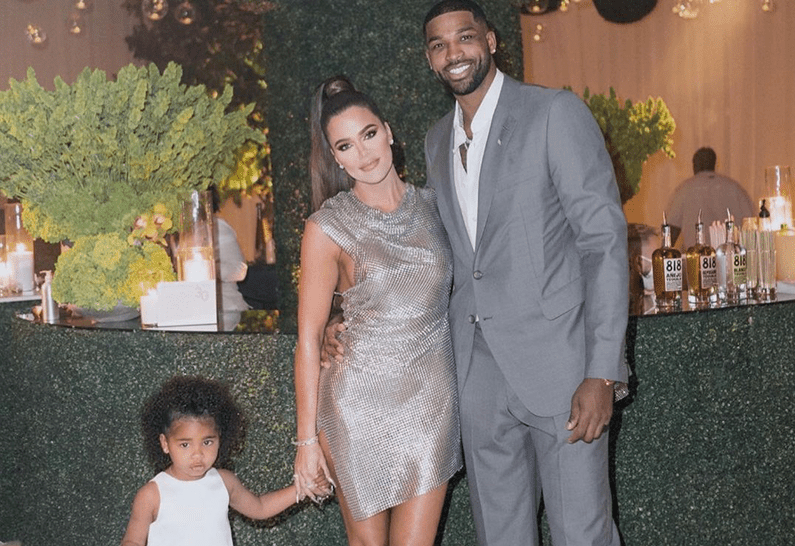 Khloe Kardashian and Tristan Thompson with their daughter
