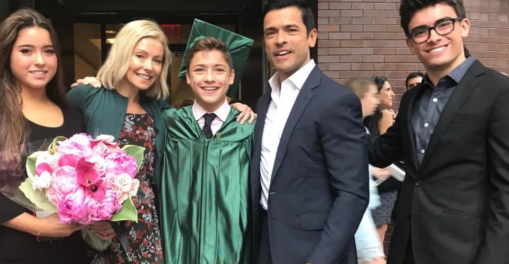 Joaquin Consuelos with his parents and siblings