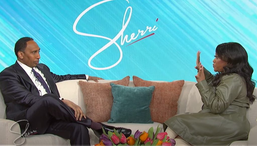 Stephen A. Smith with Sherri on her talk show