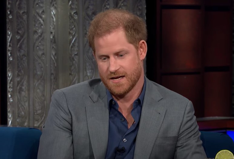 The Duke of Sussex during The Late Show with Stephen Colbert