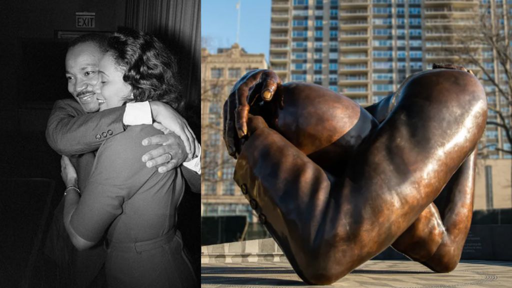 A Boston Statue titled The Embrace