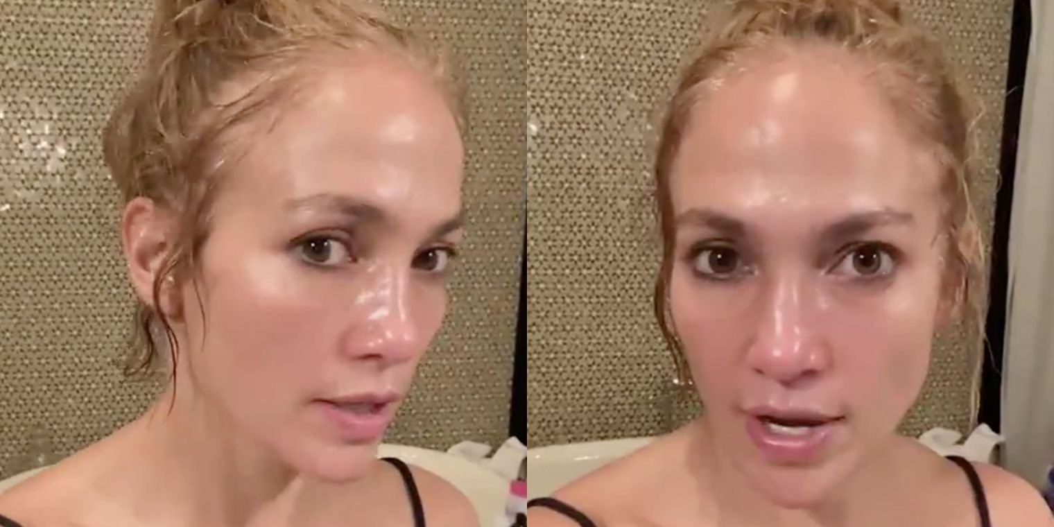 Jennifer Lopez without makeup for a Harper Bazar's video