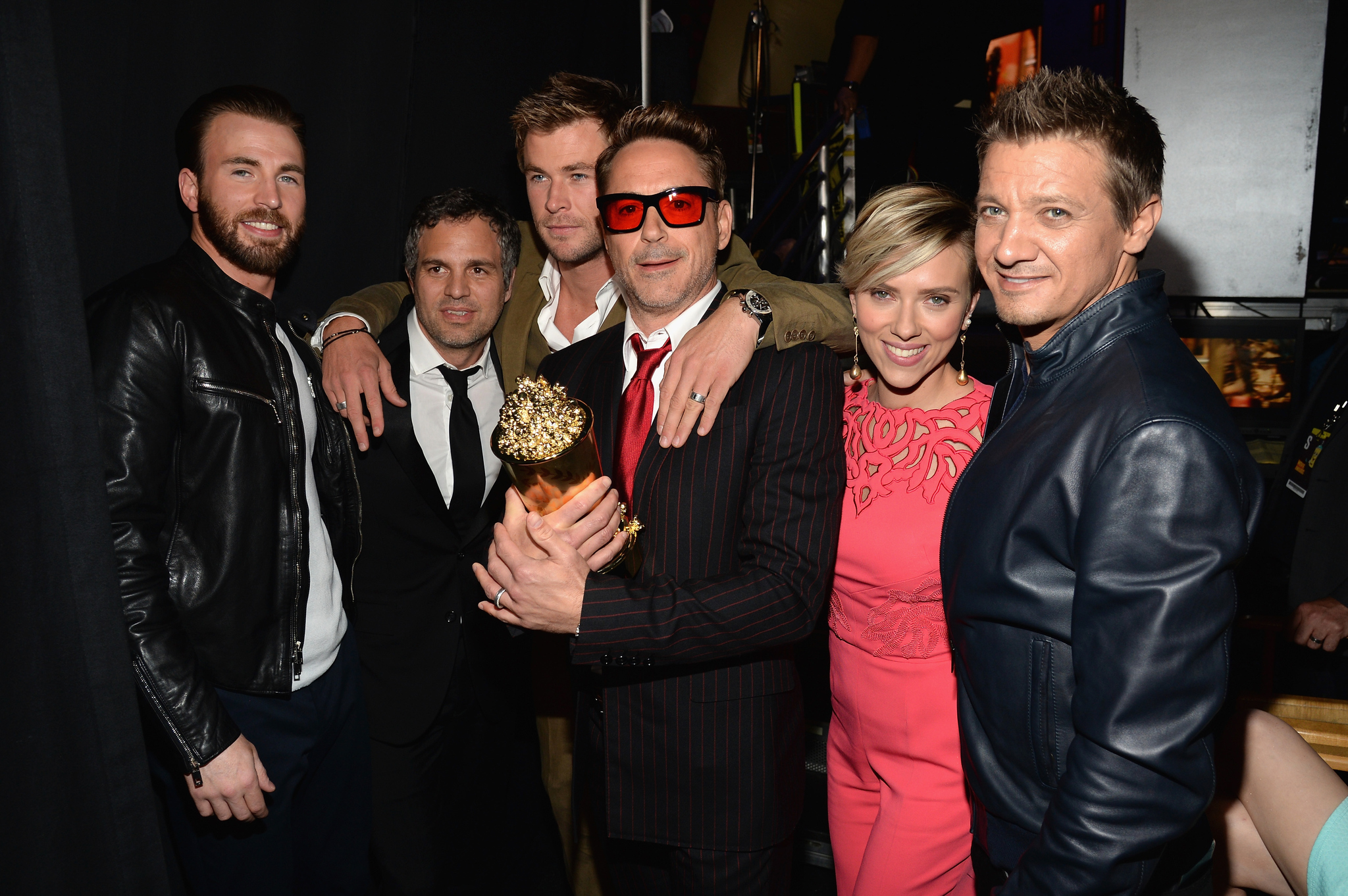 Jeremy Renner with Avengers cast