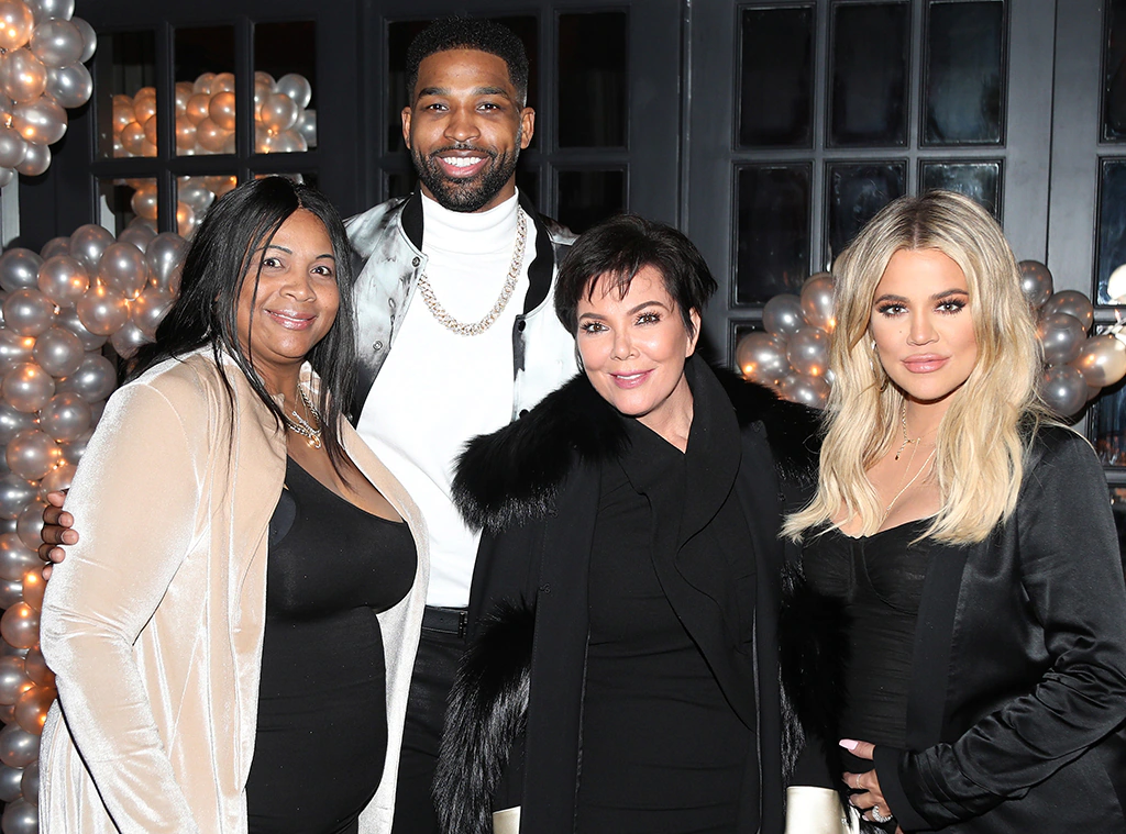 Khloe Kardashian and Tristan Thompson with their mothers