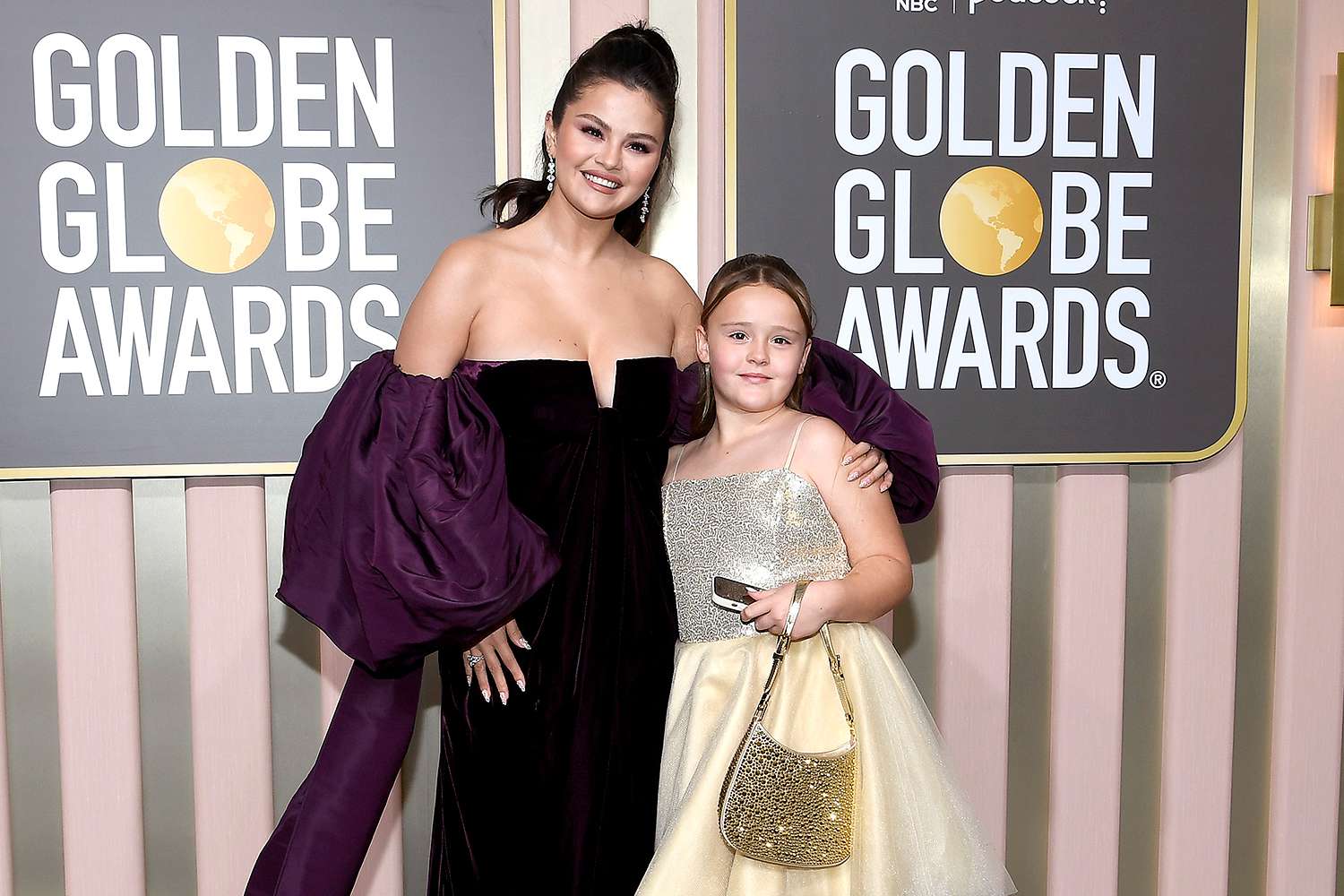 Selena Gomez with her sister on the Golden Globes red carpet