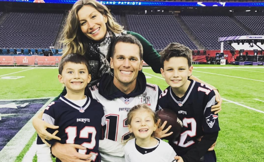 Tom Brady with his ex-wife and children