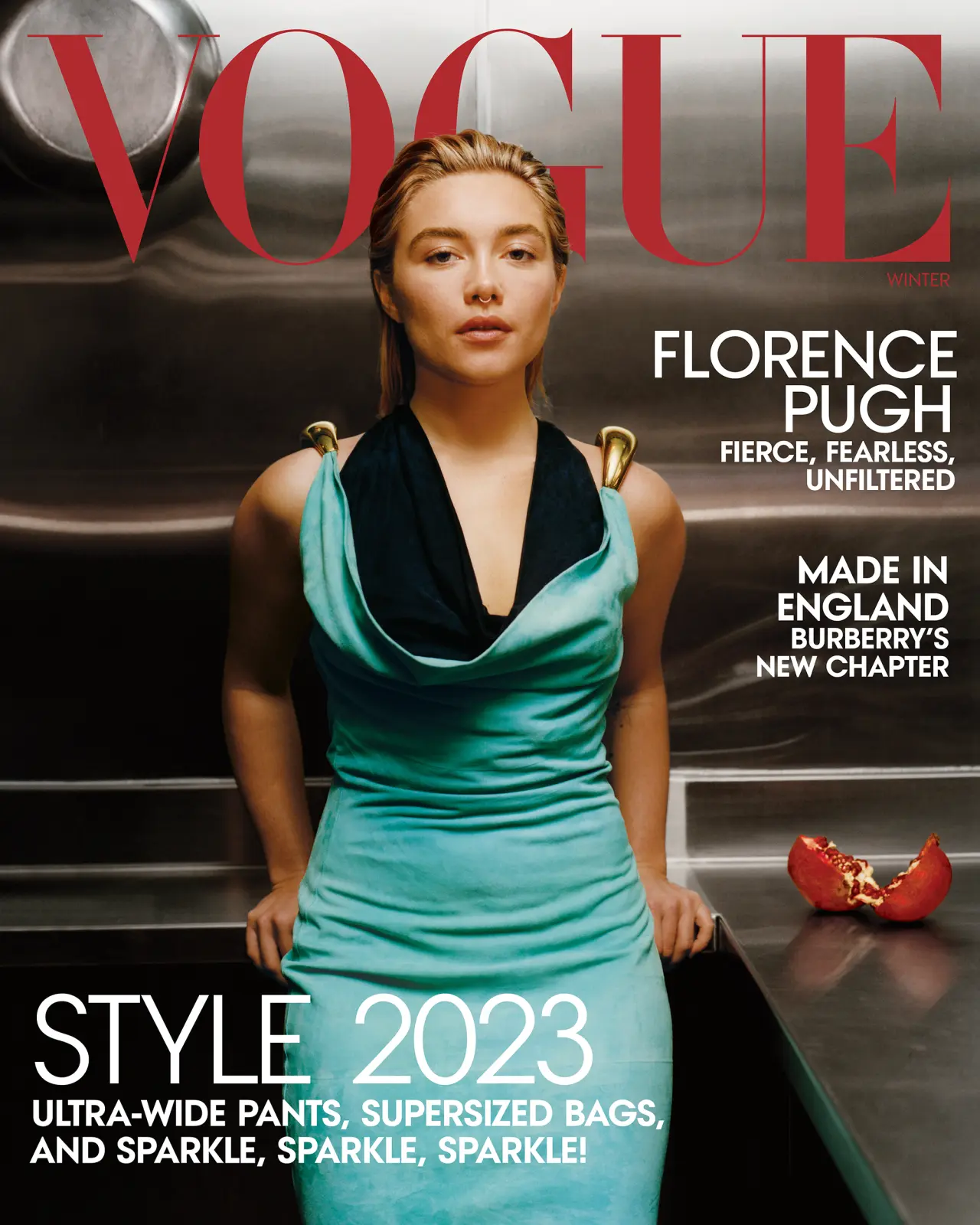 Florence Pugh on the latest cover of Vogue's winter issue