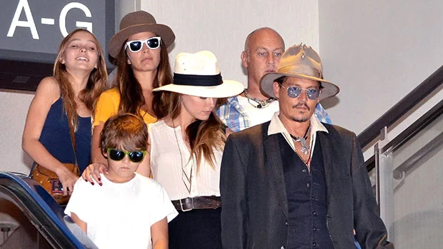 Johnny Depp and Vanessa Paradis with their kids